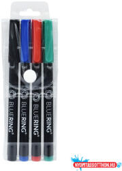 BLUERING Rostirón, tűfilc alkoholos készlet, 1mm OHP Bluering® M, 4 klf. szín (21388) - nyomtassotthon