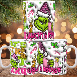 Deconline Customs Grincses karácsonyi bögre "Boogie woogie" 3d hatás (DO129182-Ceramic-Mug)