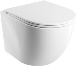 Omnires Ottawa wc csésze lassú záródású ülőkével függesztett perem nélkül mély öblítéssel fehér fényes OTTAWASPMWBP (OTTAWASPMWBP)