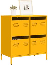 vidaXL mustársárga hidegen hengerelt acél tálalószekrény 68x39x73, 5 cm (851259) - vidaxl