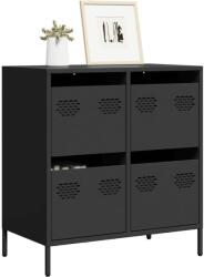 vidaXL fekete hidegen hengerelt acél tálalószekrény 68, 5x39x72 cm (851256)