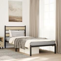 vidaXL sonoma tölgy színű fém ágykeret matrac nélkül 107 x 203 cm (4017098)