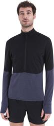 icebreaker M Mer 200 Realfleece Descender LS Half férfi funkcionális pulóver L / fekete/szürke