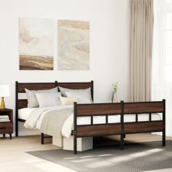 vidaXL barna tölgy színű fém ágykeret matrac nélkül 150 x 200 cm (3308476)