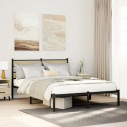 vidaXL sonoma tölgy színű fém ágykeret matrac nélkül 140 x 200 cm (4017103) - vidaxl