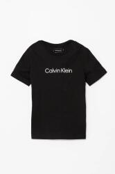 Calvin Klein gyerek pamut póló fekete, nyomott mintás, IU0IU00682 - fekete 128