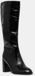 Goe bőr csizma fekete, női, enyhén téliesített, magassarkú, OO2N4408 BLACK - fekete Női 40