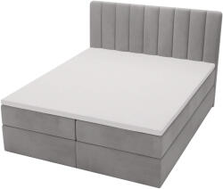 MV MAGIC kárpitozott szürke boxspring franciaágy Méret: 140x200