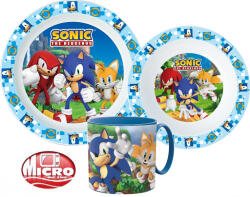 Sega Sonic a sündisznó étkészlet, micro műanyag szett 265 ml-es bögrével Nr1