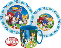Sega Sonic a sündisznó étkészlet, micro műanyag szett 350 ml-es bögrével