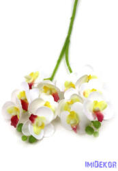  Orchidea 2 ágú szálas művirág 32 cm - Fehér