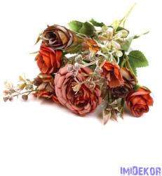  Vegyes színű rózsás kis csokor 31cm 132 - Narancs