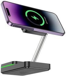hoco. CQ10 MagSafe-kompatibilis vezeték nélküli töltő okostelefon/fülhallgató/okosóra 15W - fekete