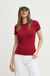 Tommy Jeans pamut póló női, bordó, DW0DW18785 - burgundia XS - answear - 9 290 Ft