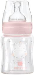 KikkaBoo Бебешко стъклено шише Kikkaboo - Hippo Dreams, 120 ml, Pink (31302020119)