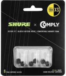 Shure EACYF1-6XS x Comply TZ100 burete negru pentru căștile SE și AONIC, 3 perechi, mărime foarte mică (EACYF1-6XS)