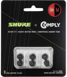 Shure EACYF1-6M x Comply TZ100 burete negru pentru căști SE și AONIC, 3 perechi, mărime medie (EACYF1-6M)