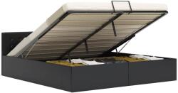 vidaXL Cadru pat hidraulic cu ladă, negru, 180x200 cm, piele ecologică (285515) - comfy