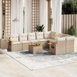 vidaXL 10 részes bézs polyrattan kerti ülőgarnitúra párnával (3259552)