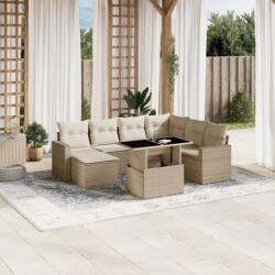 vidaXL 8 részes bézs polyrattan kerti ülőgarnitúra párnával (3267438) - vidaxl