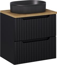 Comad Készlet szekrény Comad Nova Black NOVA BLACK D2 82-60-2S, mosdótál Comad Beyond 5 BEYOND 5 BLACK ( E-6564 ), NOVA OAK A 89-60