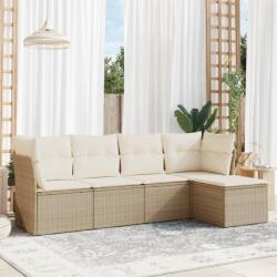 vidaXL 5 részes bézs polyrattan kerti ülőgarnitúra párnákkal (3217558)