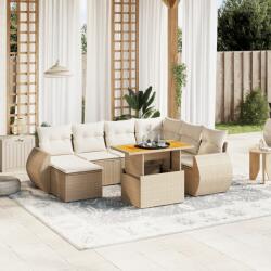 vidaXL 8 részes bézs polyrattan kerti ülőgarnitúra párnával (3272311) - vidaxl