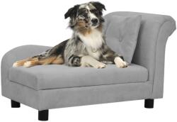 vidaXL szürke plüss kutyakanapé párnával 83 x 44 x 44 cm (171100)