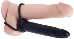 Péniszhez rögzíthető dildó Double trouble black