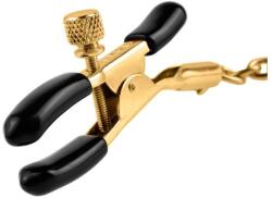  Mellbimbó csipesz lánccal Chain nipple clamps gold/black
