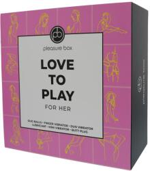 Pleasure Box Love to Play - vibrátor szett - 6 részes (pink-lila) - shop