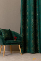 Karácsonyi ágak dekor függöny - Smaragd