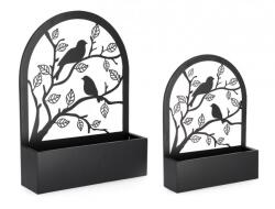 Bizzotto Set 2 suporturi ghivece flori metal negru Rosalinda 30.5x8.5x41 cm, 40.5x11.5x54 cm (0723951deco)