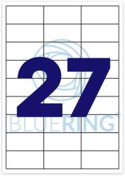 Bluering Etikett címke, 70x32mm, 100 lap, 27 címke/lap Bluering® (BRET129) - irodasziget