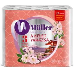 Müller Toalettpapír 3 rétegű kistekercses 100% cellulóz 24 tekercs/csomag Kelet Varázsa Müller fehér (49845) - irodasziget