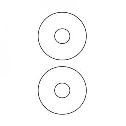 Etikett címke, CD-hez 117mm100 lap, 2 címke/lap (ETIKCD117) - irodasziget