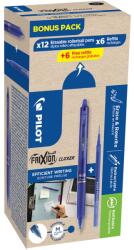 Pilot Rollertoll 0, 5mm, törölhető Pilot Frixion Clicker GreenPack, 12 toll + 12betét, írásszín kék (57158) - irodasziget