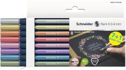 Schneider Metálfényű rollertoll készlet, 0, 4 mm, SCHNEIDER Paint-It 050 8 különböző szín (TSC050V8) - irodasziget