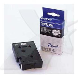 Brother Bandă originală pentru imprimantă de etichete Brother, Brother, TC-201, imprimare neagră/fond alb, laminată, 7, 7 m, 12 mm