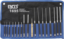 BGS technic Set dornuri lungi si scurte foarte subtir | 100 - 150 - 200 mm | 1, 5 - 9, 5 mm | incl. punctator | 18 piese (BGS 1695)