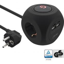 InLine 3 Plug + 4 USB 2 m Switch (IL16499B)