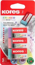 Kores KE30, 40×21×10 mm, többféle pasztellszín, 3 db a csomagban (40315)