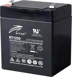 Ritar Оловна батерия RITAR, (RT1250) AGM, 12V, 5Ah, 90/ 70/ 10 1mm, Терминал 2 (RITAR-RT1250) - Allstore