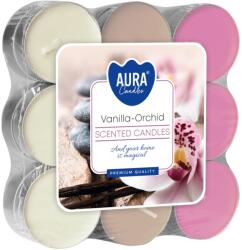 BISPOL Lumânări parfumate de ceai Bispol Aura - Vanilla-Orchid, 18 bucăți (p15-18-184)