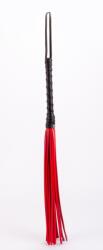 Devil Sticks Calf Leather Handle Saddle Leather Tails Red