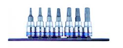 KING TONY Rátűzőkulcs - crowa+bit 1/4" torx, furatos, T10-T40 készlet - KingTony (2107PR)