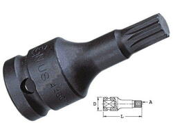 Genius Tools 4476T12 1/2"-os gépi dugókulcs fej, 12-szögű torx, M12 (4476T12)