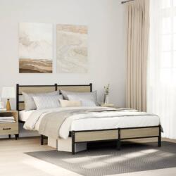 vidaXL sonoma tölgy színű szerelt fa ágykeret matrac nélkül 137x190 cm (4017253)