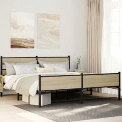 vidaXL sonoma tölgy színű fém ágykeret matrac nélkül 180 x 200 cm (3308504)
