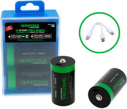 PATONA D (góliát) (LR20) PREMIUM akkumulátor (USB-C) (4.000mAh) (2db) (1412) (1412)